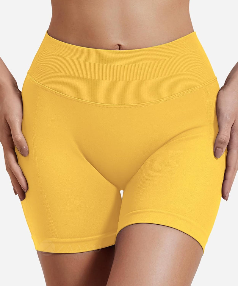 ZAAYO Damen Sport Shorts Workout Auswirkungen Shorts 4.5 "Scrunch Butt Lifting Gym Shorts Nahtlose B