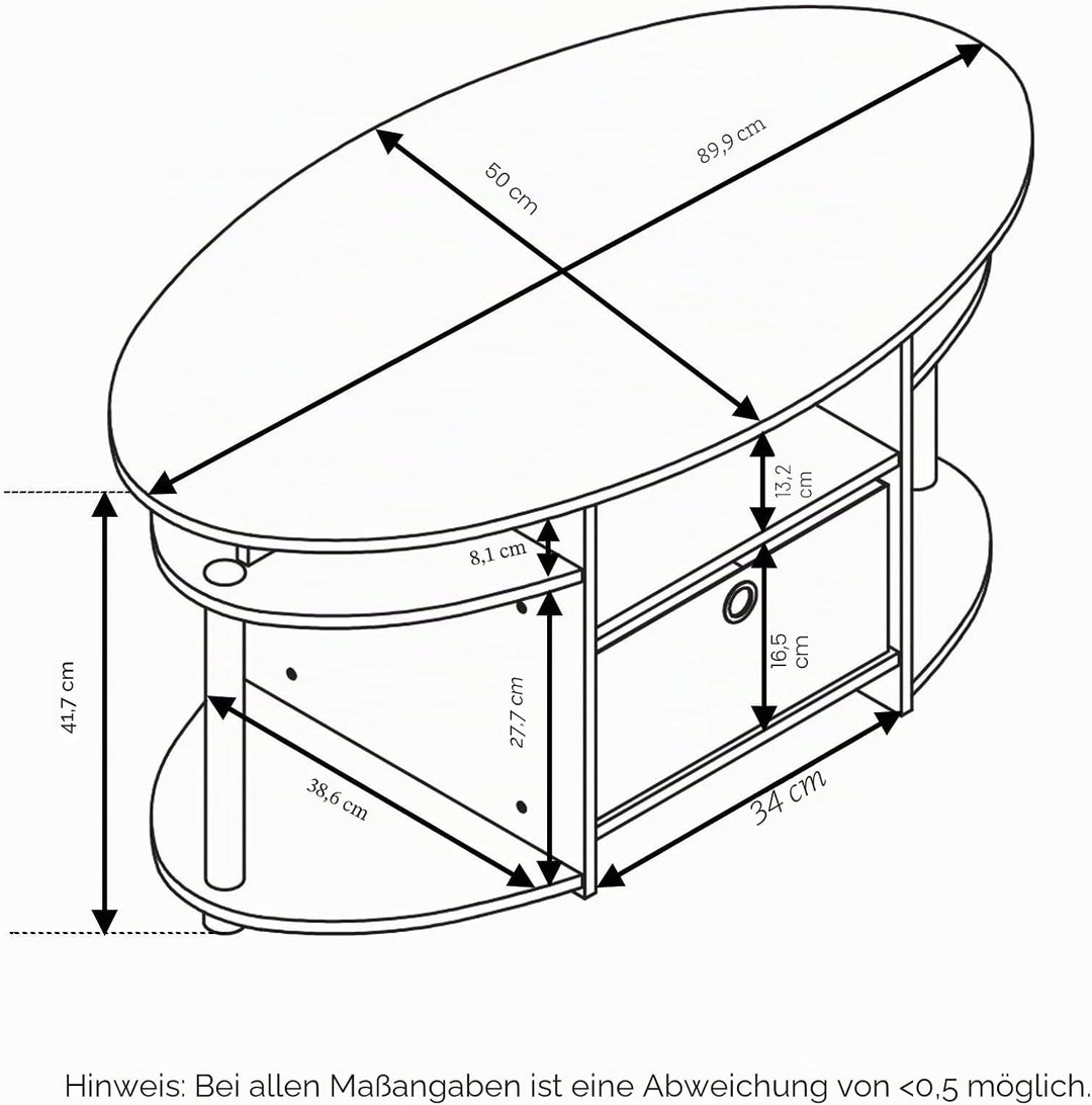 Furinno Jaya Couchtische, Beistelltisch, Columbia Walnuss/Schwarz, 89.9 (Breite) x 41.7 (Höhe) x 50