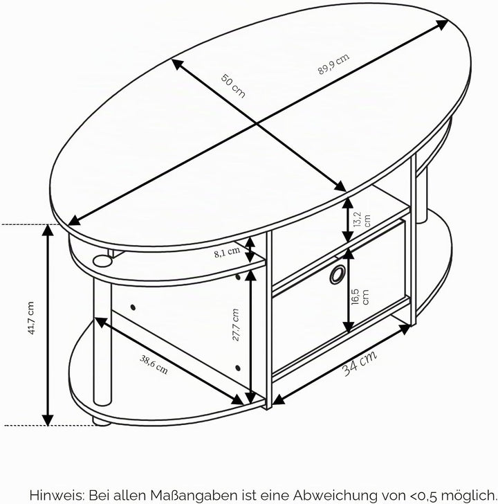Furinno Jaya Couchtische, Beistelltisch, Columbia Walnuss/Schwarz, 89.9 (Breite) x 41.7 (Höhe) x 50
