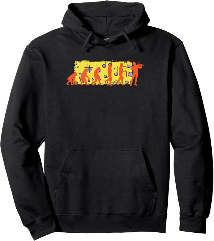 Evolution Geige Violine Geiger Violinist Geigenspieler Pullover Hoodie