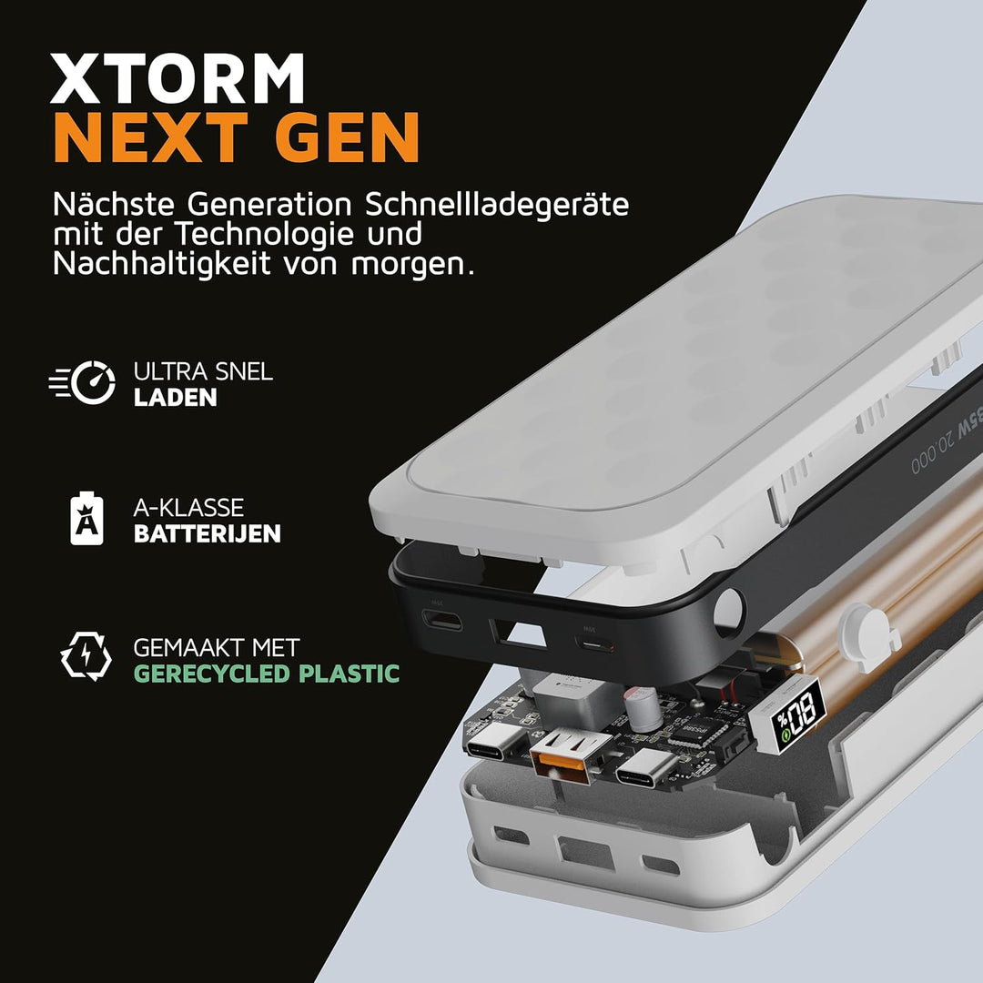 Xtorm Fuel 5 Series 35W Powerbank, 20.000mAh, 2X USB-C PD / 1x USB-A, Geeignet für Flugreisen, Kompa