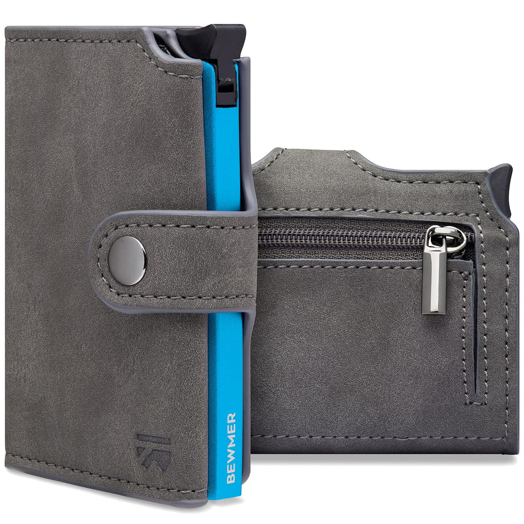 BEWMER 2 Shielded | Herren und Damen Slim Wallet mit RFID-Schutz Anti-Cloning | Kartenetui mit Münzf