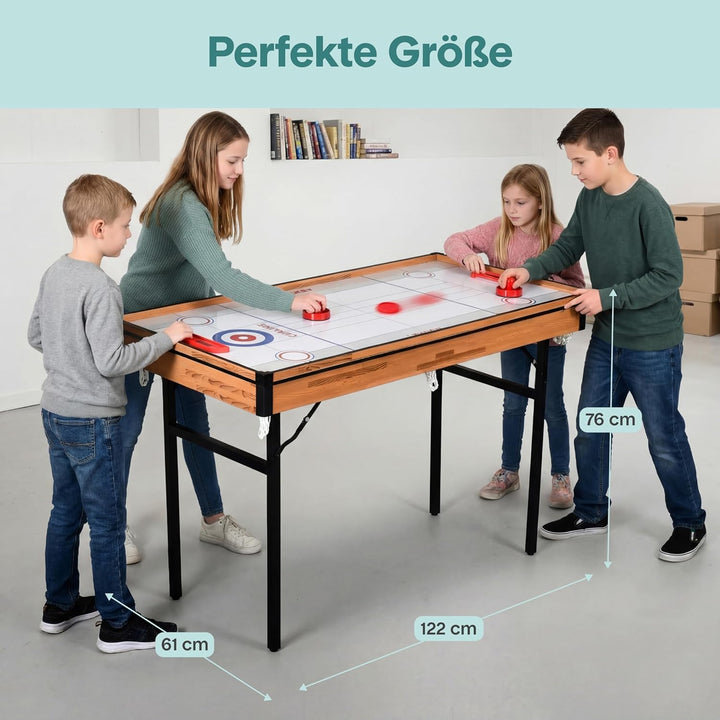 SereneLife Multifunktionstisch, Multigame Spieltisch – 4 in 1 mit Zubehör, Tischkicker, Billardtisch