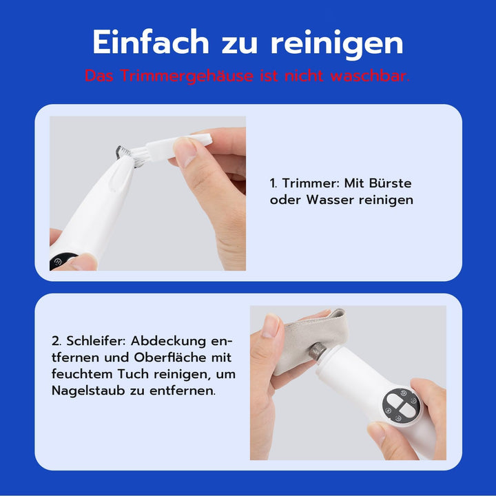 2 in 1 Haustierhaarschneider & Krallenschleifer mit LED Licht, USB Wiederaufladbar Pfotentrimmer Kra