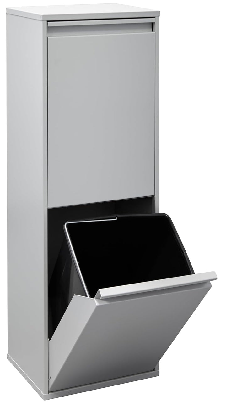 Arregui Mülleimer und Recyclingbehälter, Stahl, 2 Fächer 90,5 x 30,5 x 24,5 cm