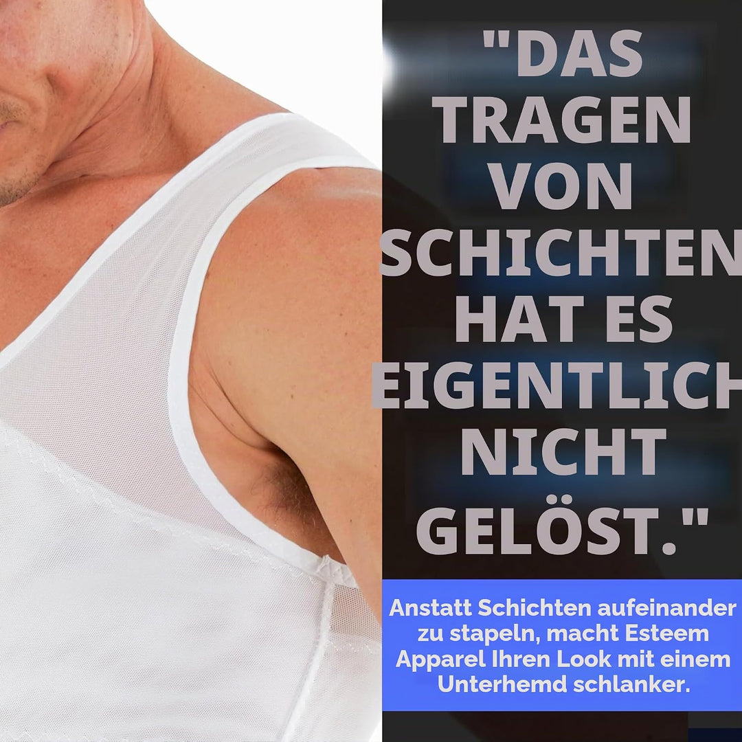 Esteem Apparel Originales Herren-Brustkompressionshemd zum Verstecken von Gynäkomastie Moobs L Schwa