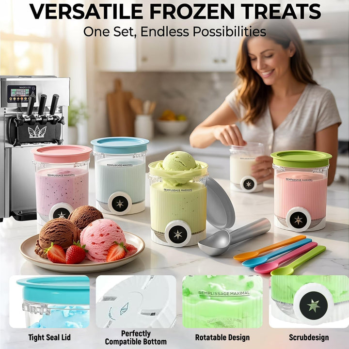 Behälter Kompatibel mit Ninja Swirl CREAMi,für Ninja CREAMi Eiscreme und Softeismaschine, 2 Stück Be