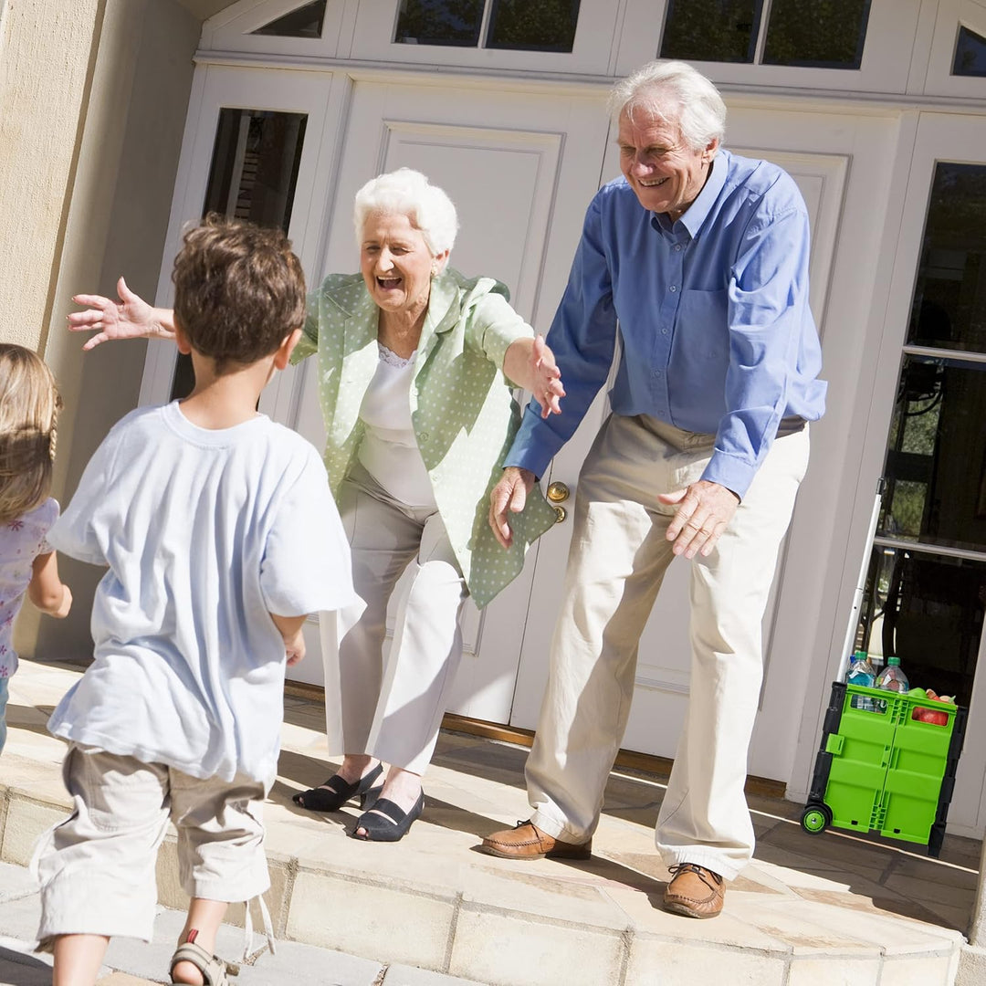Relaxdays 1 x Einkaufstrolley klappbar, Teleskop-Griff, 2 Gummi Rollen, bis 35 kg, Shopping Trolley,