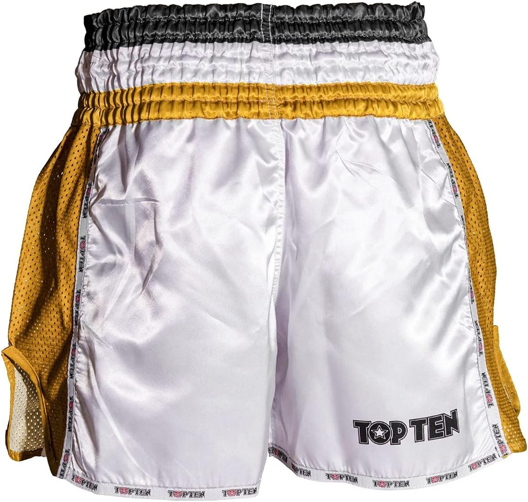 TopTen Thaibox-Shorts „Star“ L Weiss - Gold, L Weiss - Gold