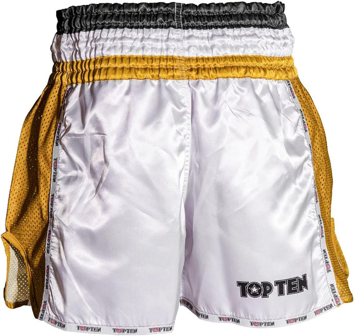 TopTen Thaibox-Shorts „Star“ L Weiss - Gold, L Weiss - Gold