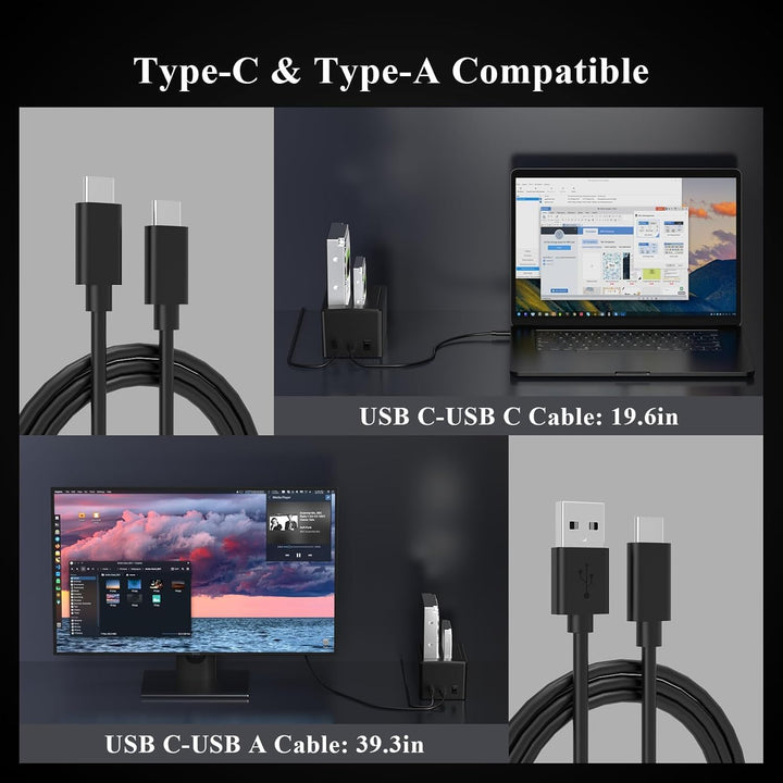 FIDECO Festplatten Dockingstation, USB 3.2 Gen1 Festplatten Docking Station für 2,5 &amp; 3,5 Zoll SATA