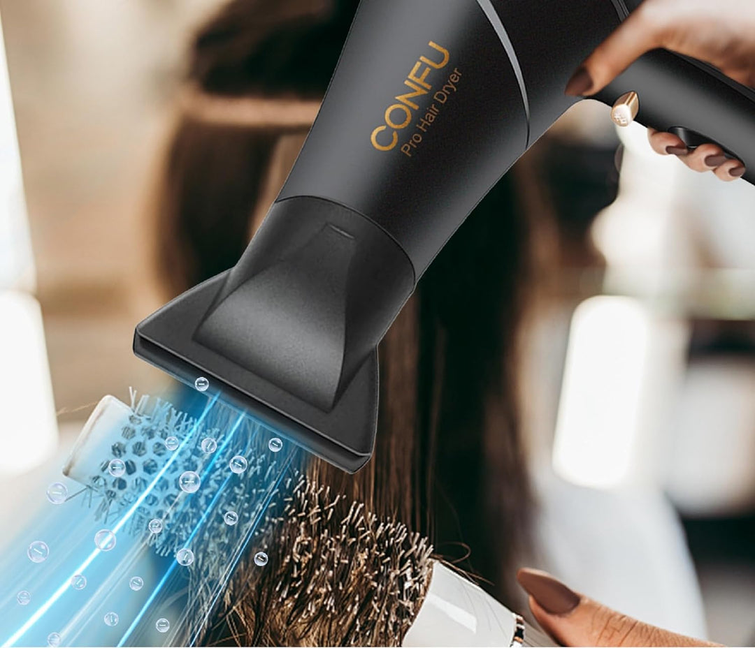 2300W Profi Föhn Ionen Technologie Salon Haartrockner mit Diffusor StylingDüse, CONFU Professional F