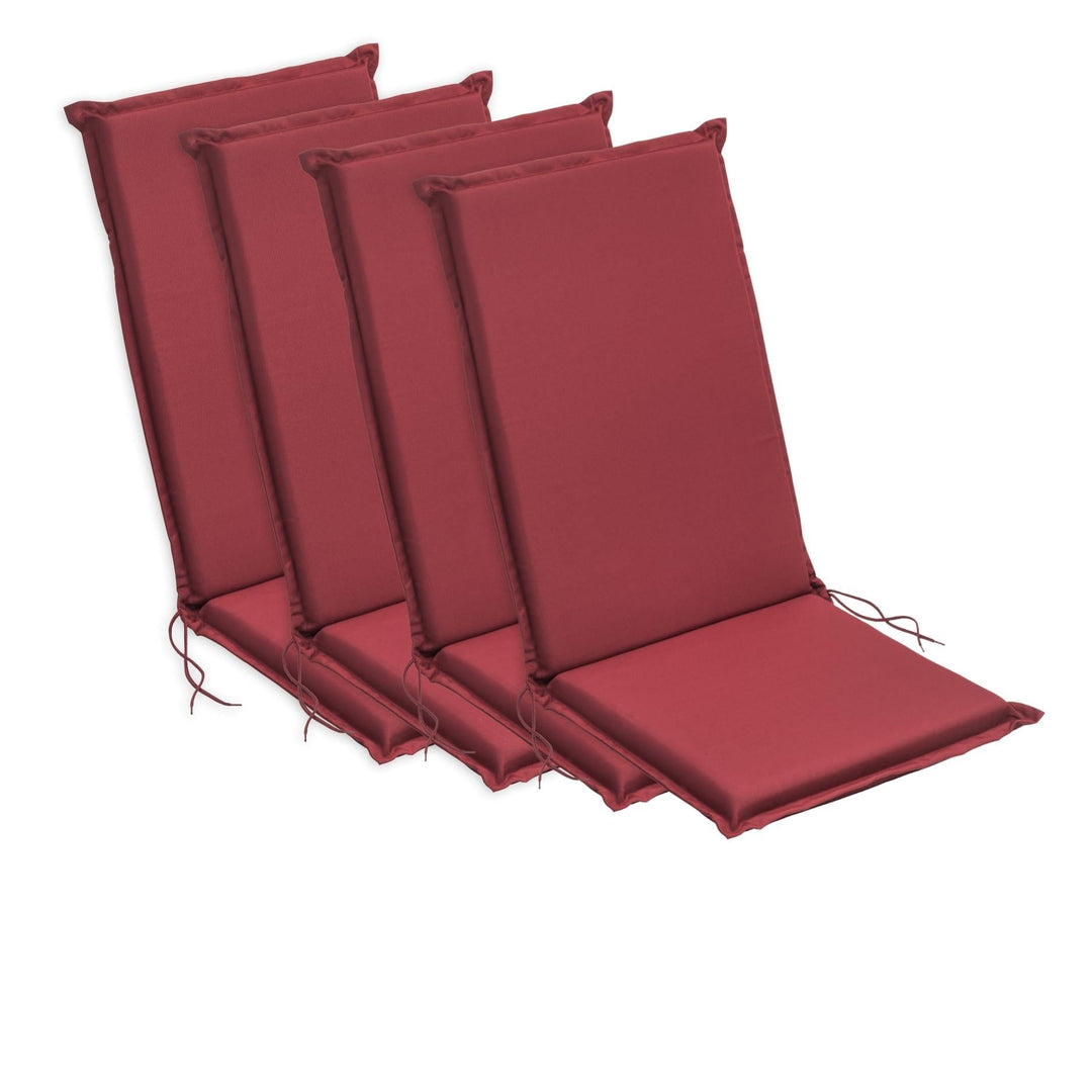 sleepling Hochlehner Auflagen 4er Set, Bequeme Gartenstuhlauflagen, Sitzauflagen Gartenmöbel 120x50