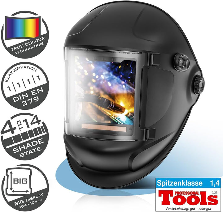 STAHLWERK Automatik-Schweisshelm TITAN 3-in-1 Schweisserhelm | Schweissermaske mit True-Colour-Echtf