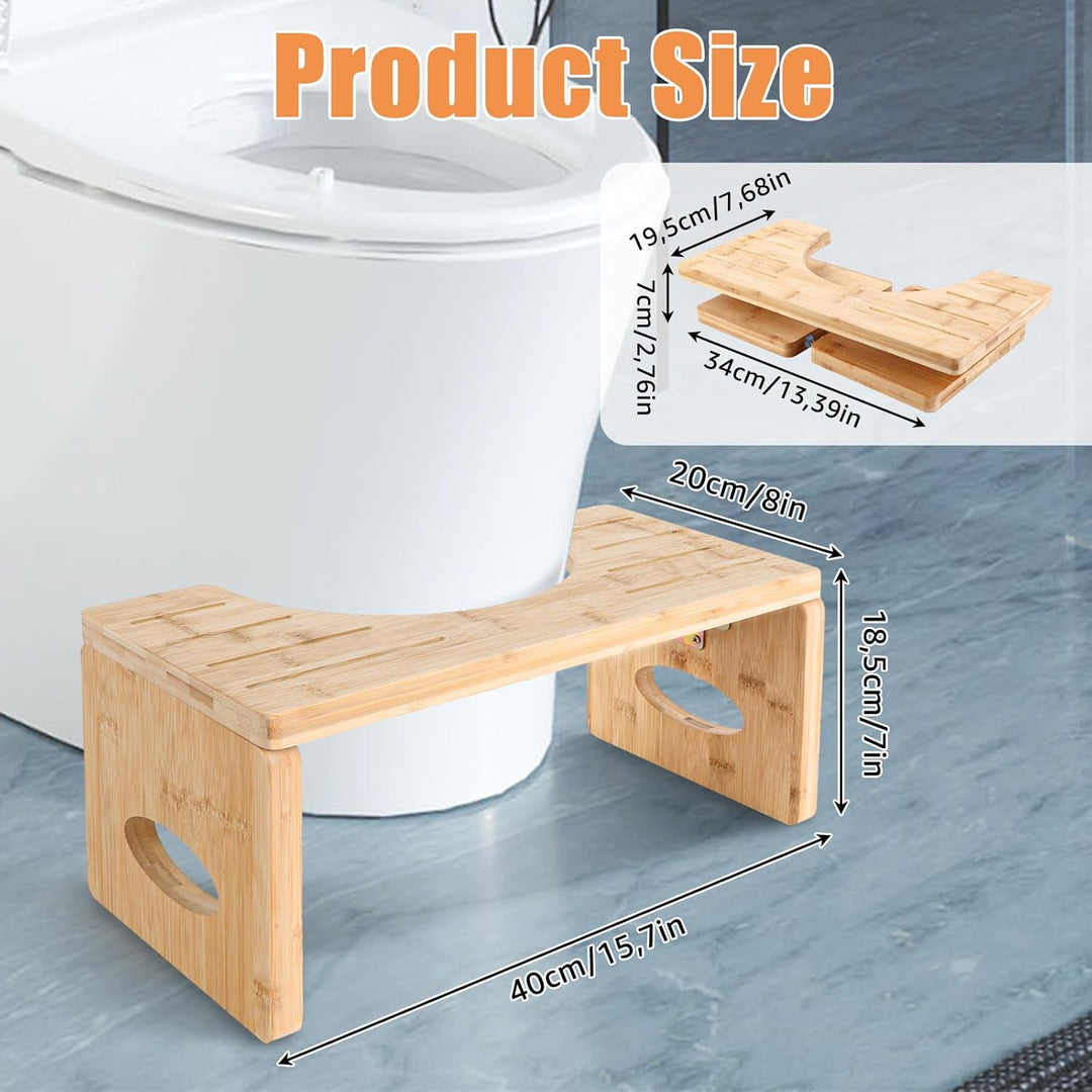 Toilettenhocker Holz Klappbar, Toilettenhocker Erwachsene, Klohocker aus Bambus, Squatty Kackhocker
