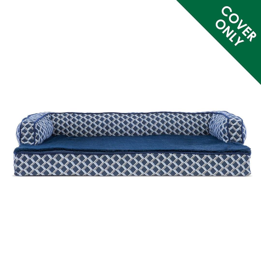 Furhaven Ersatz-Hundebettbezug, Bequeme Couch, Plüsch und Dekor, Sofa-Stil, maschinenwaschbar, Raute