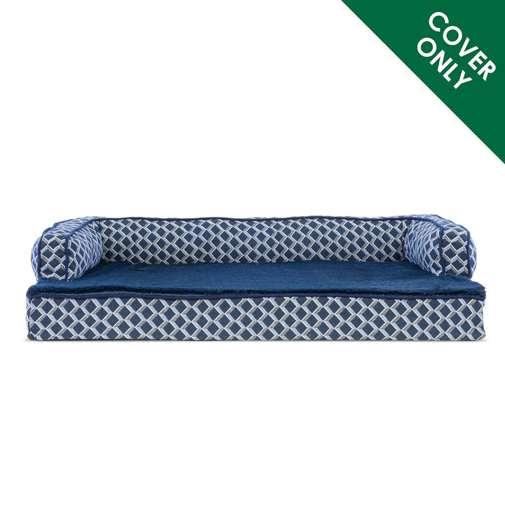 Furhaven Ersatz-Hundebettbezug, Bequeme Couch, Plüsch und Dekor, Sofa-Stil, maschinenwaschbar, Raute