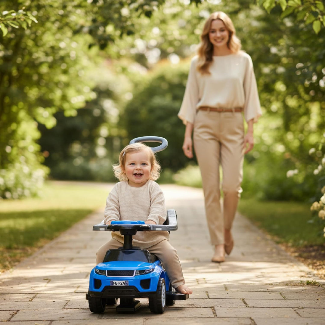 4in1 Kinderauto Rutschauto ab 2 Jahre und Schiebeauto mit Hupe und Musik, Rutschauto mit Stauraum un