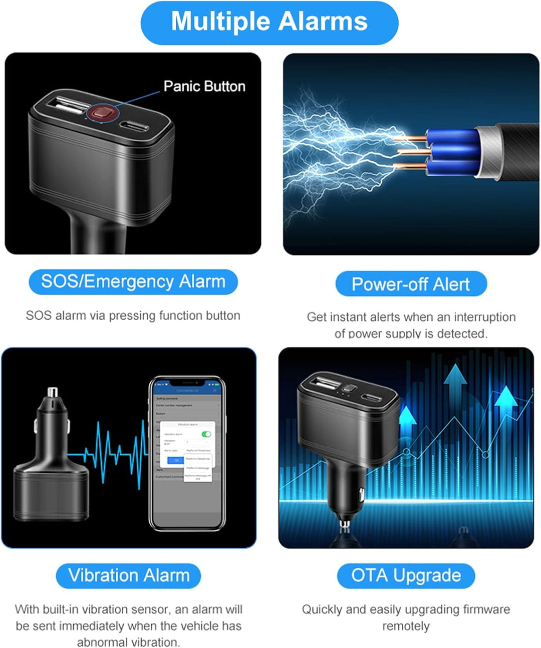 4G LTE Auto GPS Tracker ohne ABO, Dual USB Auto Zigarettenanzünder, Auto GPS Ortung, Auto Handy Lade