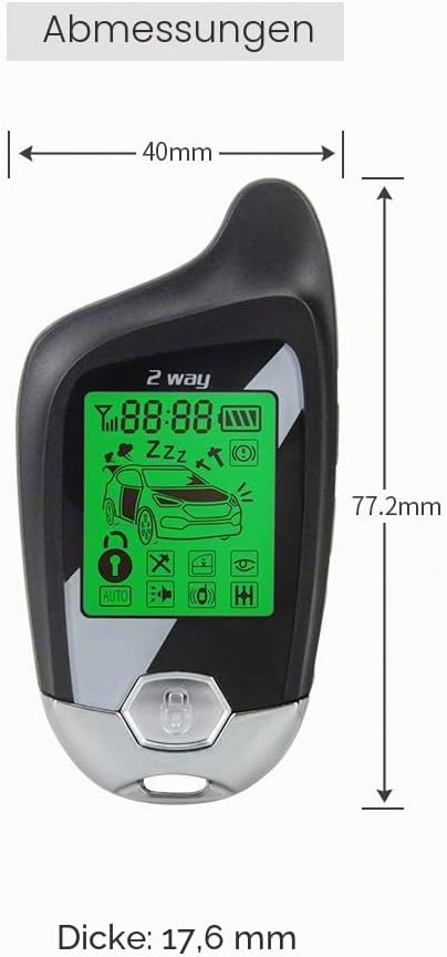 Easyguard EC202 2-Wege-Kfz-Alarmanlage mit LCD-Pager-Display, Remote-Motorstart und Mikrowellensenso