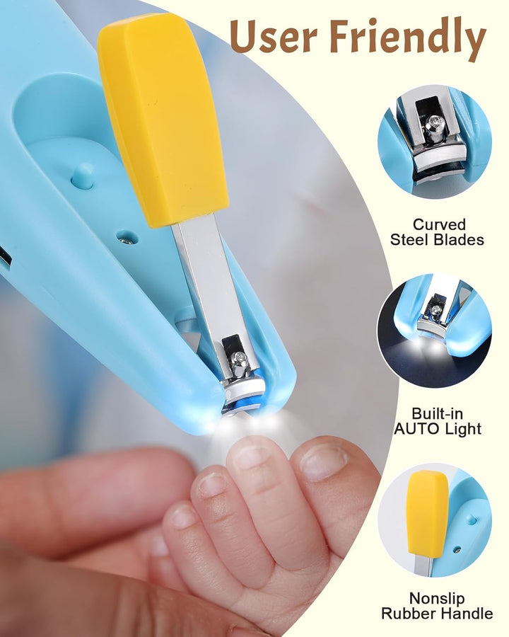 Lictin Elektrische Nagelfeile, 15 in 1 Elektrische Nagelfeile Baby, Nagelfeile Elektrisch mit Licht,
