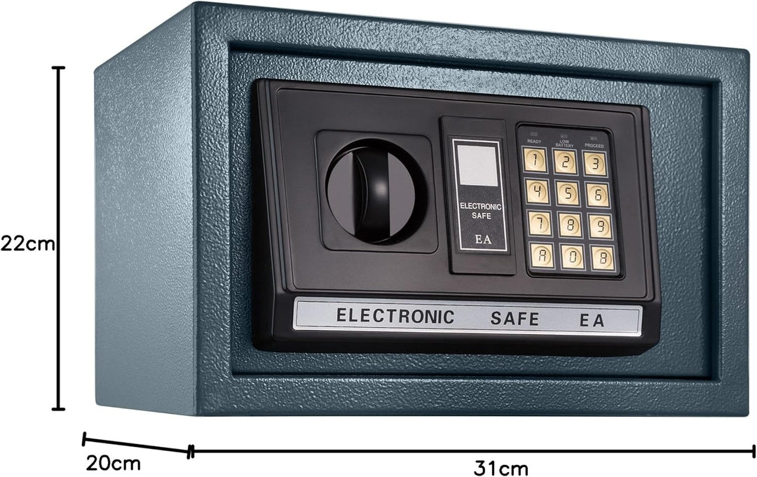 TecTake® Massiver Elektronischer Safe Tresor 20 X 31 X 22cm 4,6 kg schwarz inklusive 4 Batterien