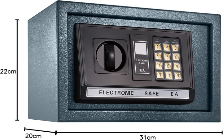 TecTake® Massiver Elektronischer Safe Tresor 20 X 31 X 22cm 4,6 kg schwarz inklusive 4 Batterien