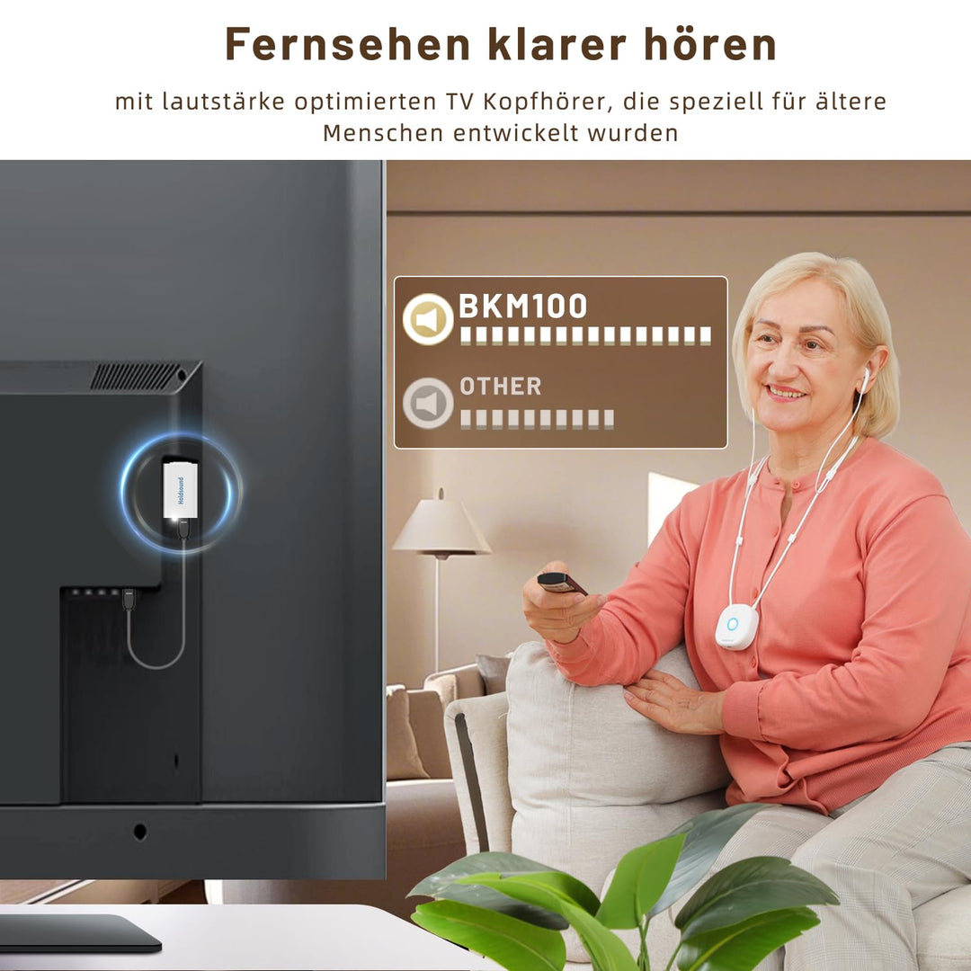 Holdsound Funkkopfhörer Kabellos für TV, Komfortable Kopfhörer für Fernseher mit USB-Sender, Einfach