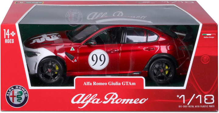 Bburago 11049R/W Miniaturauto aus der Kollektion, Alfa Red White