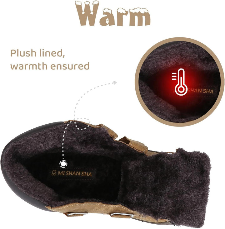 Mishansha Kinder Winterschuhe Warm Gefüttert Winterstiefel Jungen Mädchen Schneestiefel Outdoor ruts