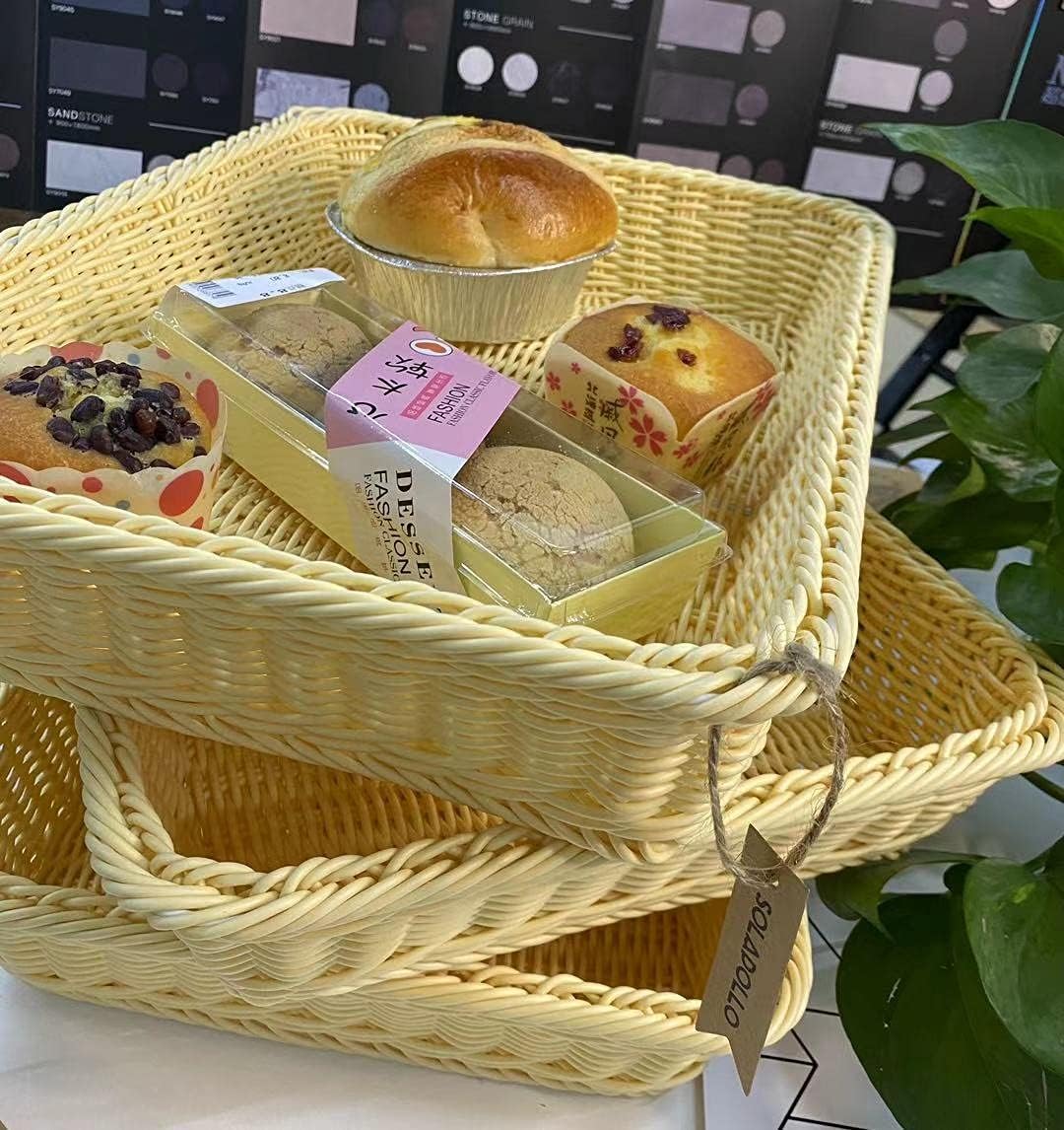 3-Pakete 15.7 Zoll Brot Körbe für das Servieren, rechteckige Körbe für die Lagerung, Weidenkörbe (Be