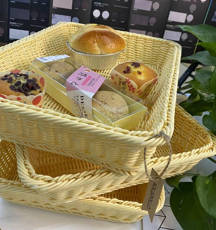 3-Pakete 15.7 Zoll Brot Körbe für das Servieren, rechteckige Körbe für die Lagerung, Weidenkörbe (Be