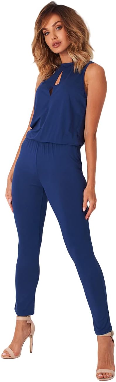 Lemoniade stylischer Jumpsuit V-Ausschnitt und raffinierten Details als Neckholder, Kurzarm oder Lan