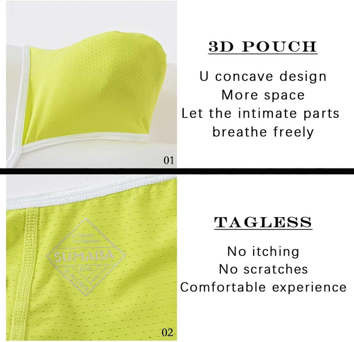BIATWOWR Männer Niedriger Tangaslip mit Netz, Sexy, Grosse Taschen, Elastisch und Weich Underwears M