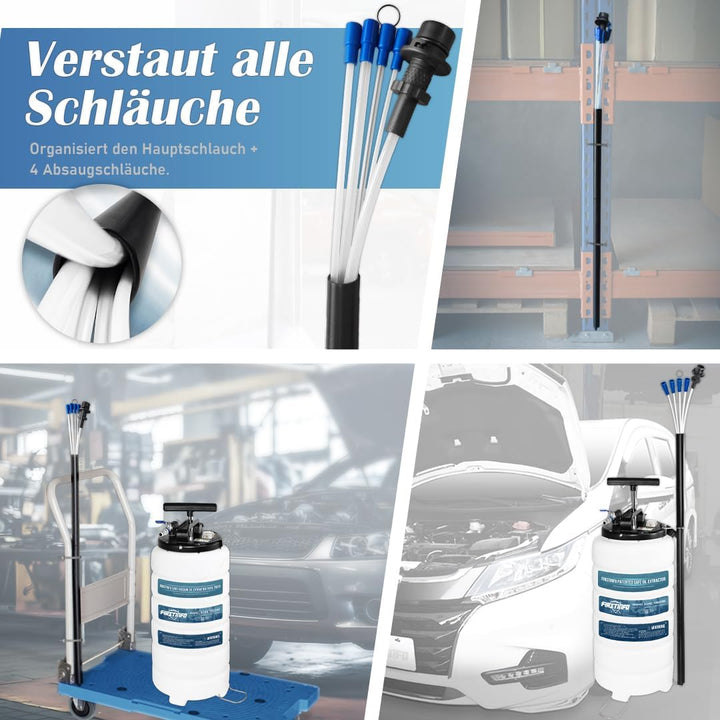 FIRSTINFO A1106EUY5 | 15L Manuell und pneumatisch | Ölpumpe Flüssigkeit Extraktor Pumpe | Ölabsaugpu