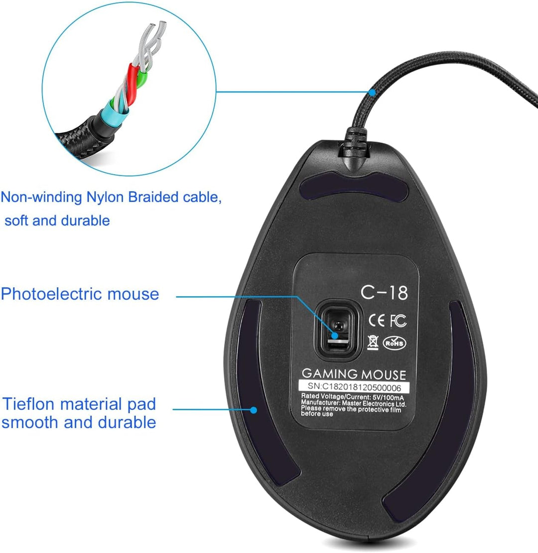 TKMARS Gaming Maus, Optische Vertical Gaming Mouse mit Joystick,Ergonomisches Design Vorbeugung gege