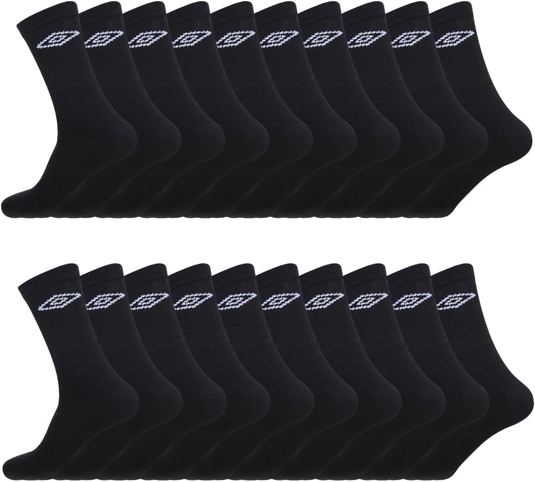 Socken Herren Bewegungsfreiheit, Sportsocken Herren, Angenehm, Ultraweich (20er Pack), Schwarz, 43/4