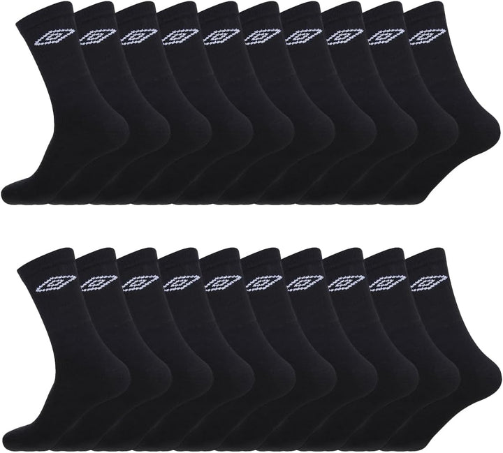 Socken Herren Bewegungsfreiheit, Sportsocken Herren, Angenehm, Ultraweich (20er Pack), Schwarz, 43/4