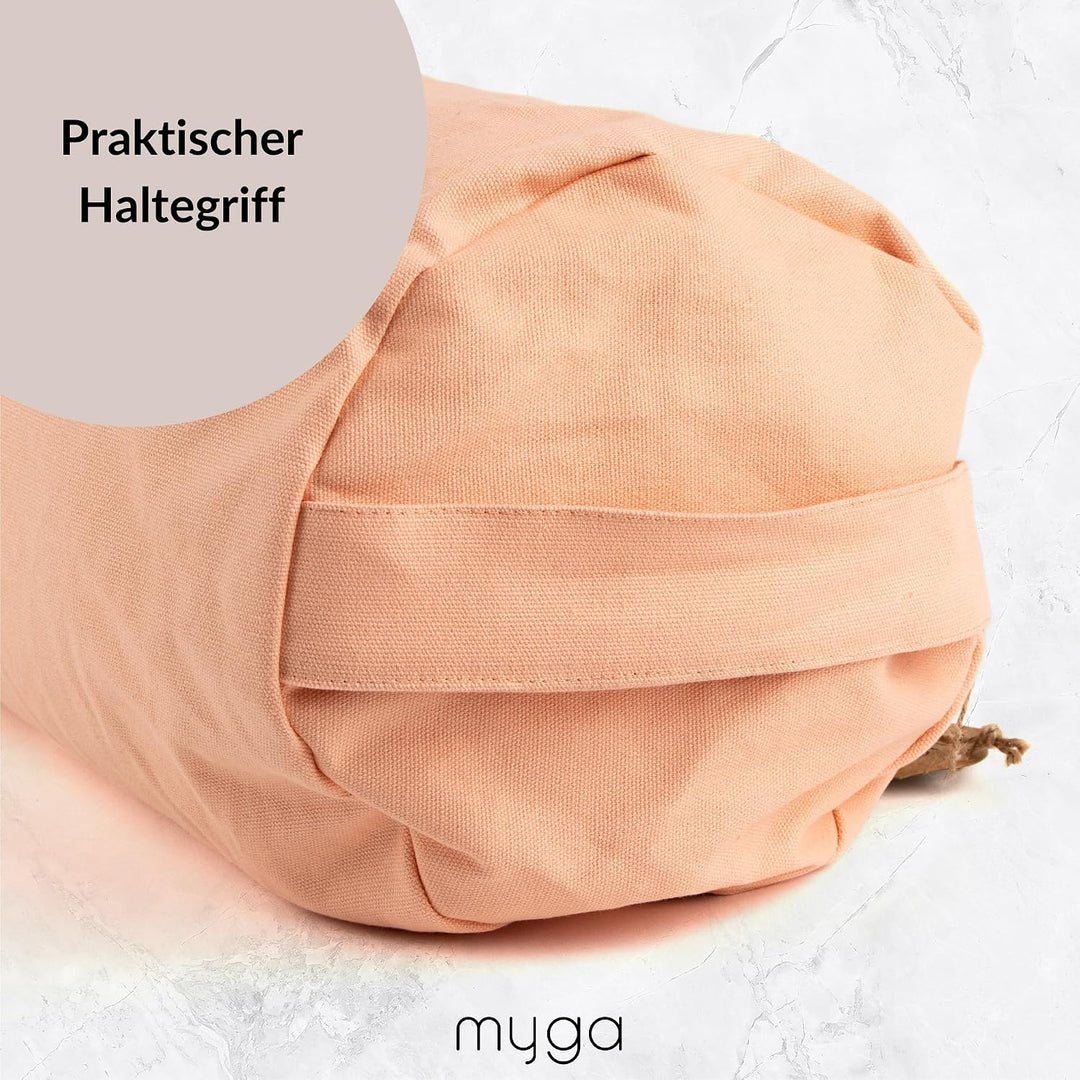Myga Buchweizen Bolster Kissen | Ergonomisches Yoga- &amp; Meditationskissen | Abnehmbarer Bezug &amp; Natür