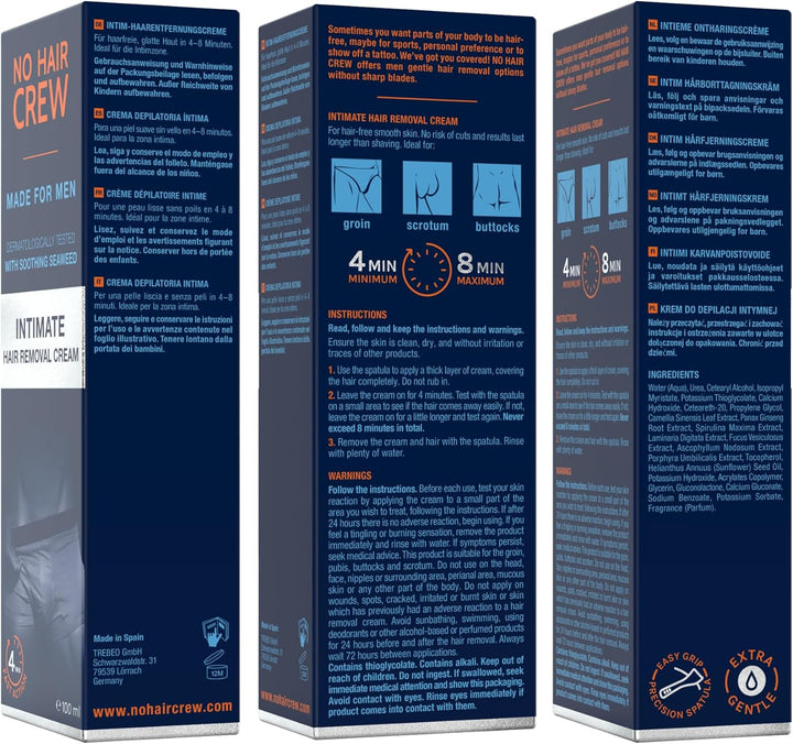NO HAIR CREW - 2 x Enthaarungscreme für den Intimbereich – extra sanfte Haarentfernung für Männer (S