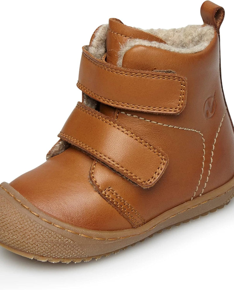 Naturino Bubble VL-Stiefeletten aus gefüttertem Nappaleder, Cognac 26