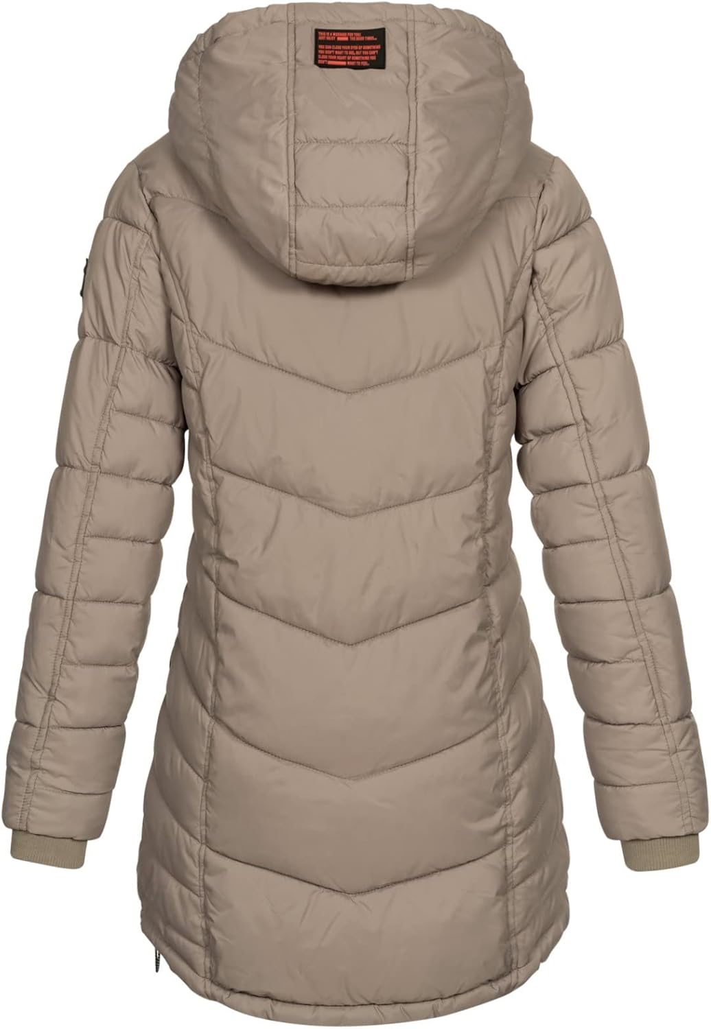 Sublevel Damen Jacke Steppmantel LSL-412 mit gefütterter Kapuze L Light Mud Brown, L Light Mud Brown