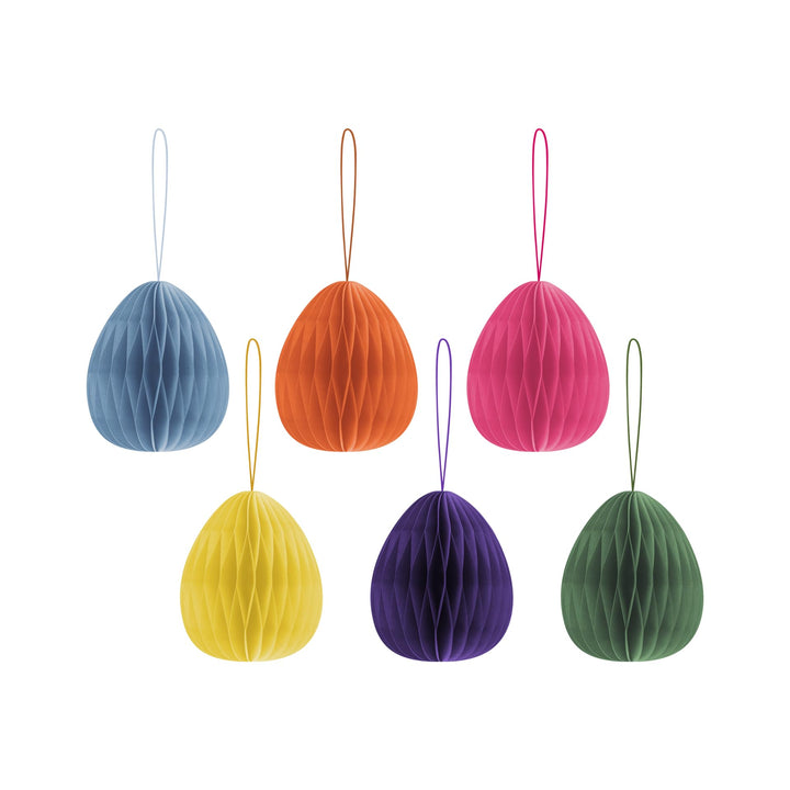 REMEMBER Baumschmuck Oval Nr 2, 6er Set, H 7 cm, Ø 6 cm – Dekorative Weihnachtsanhänger aus Papier f