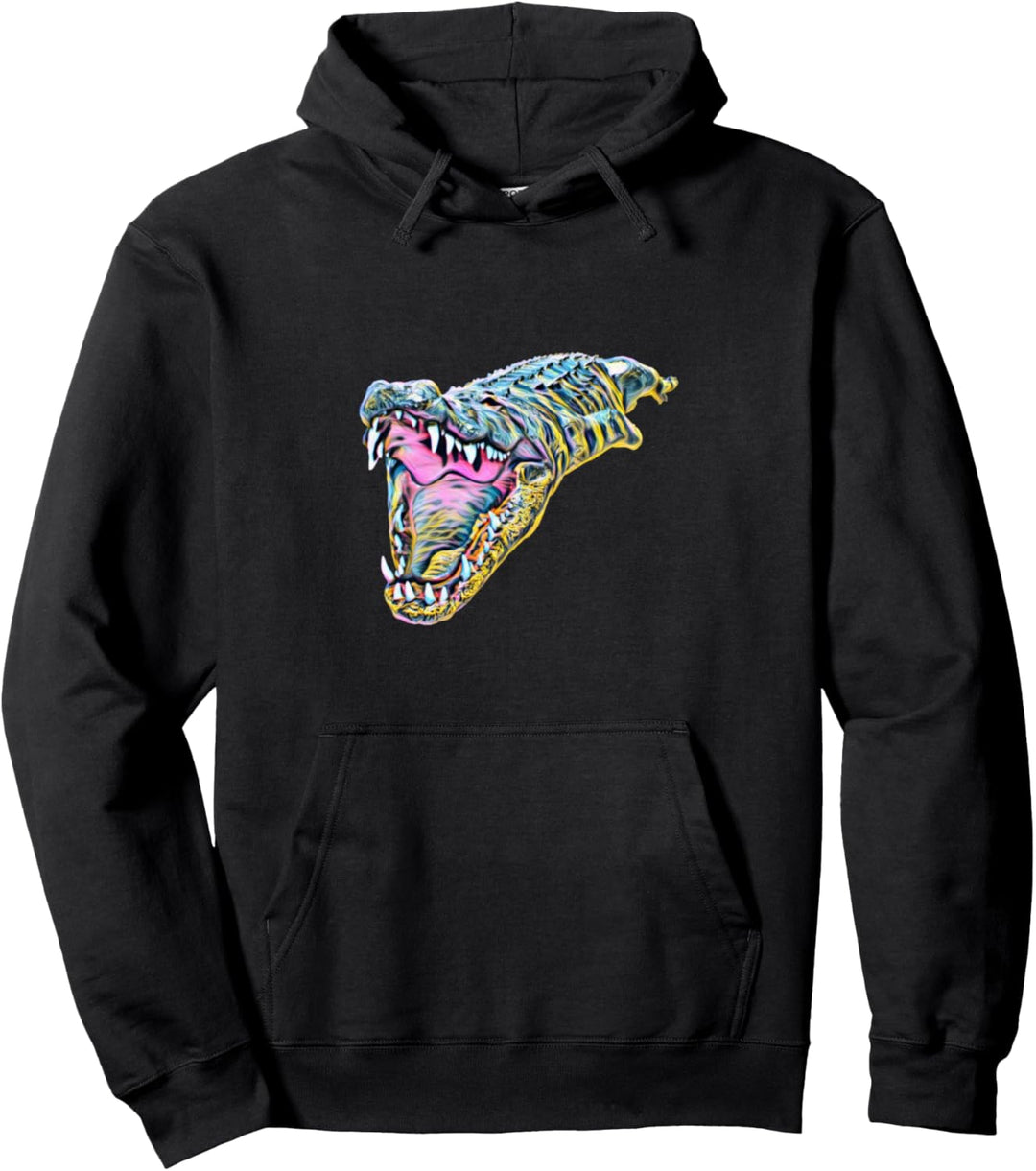 Krokodil Alligator Motiv Reptilien Echse Raubtiere Krokodile Pullover Hoodie