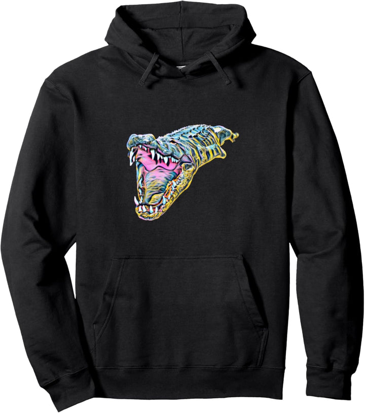 Krokodil Alligator Motiv Reptilien Echse Raubtiere Krokodile Pullover Hoodie