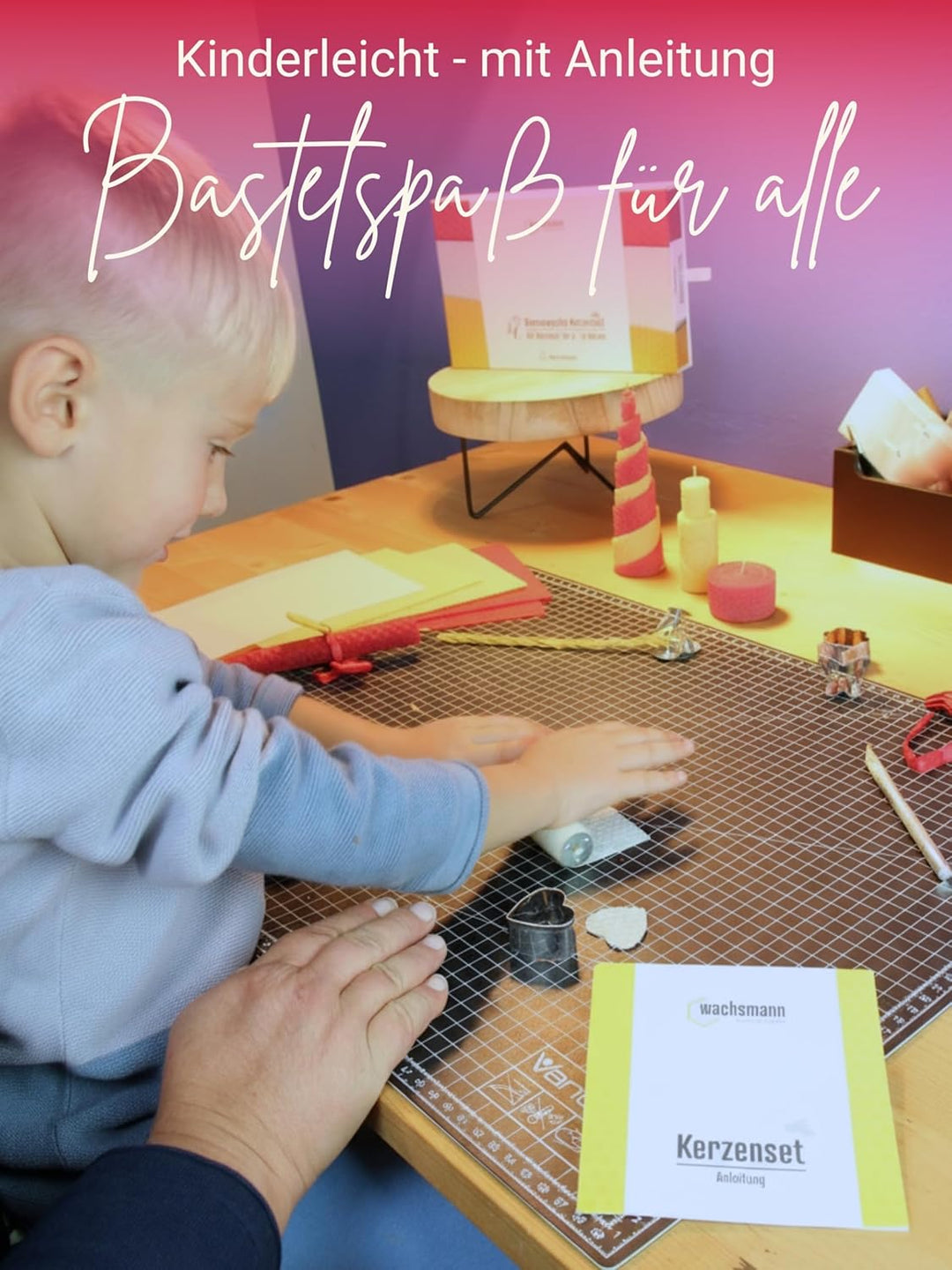 Bienenwachs Kerzen selber machen Set für 10 Bienenwachskerzen, DIY Bastelset bunt für Kinder & Erwac