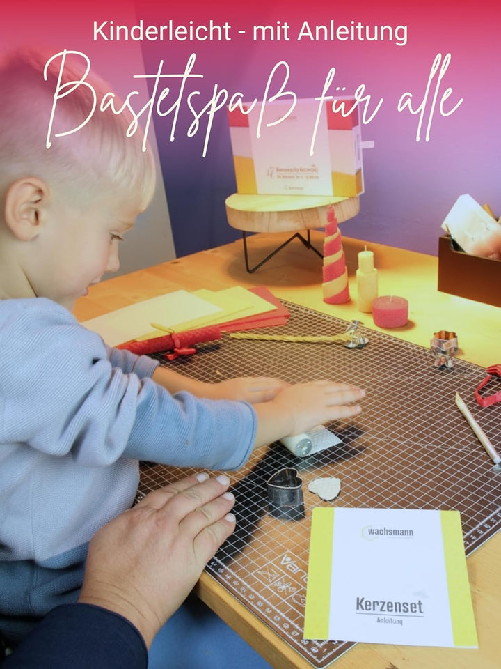 Bienenwachs Kerzen selber machen Set für 10 Bienenwachskerzen, DIY Bastelset bunt für Kinder & Erwac