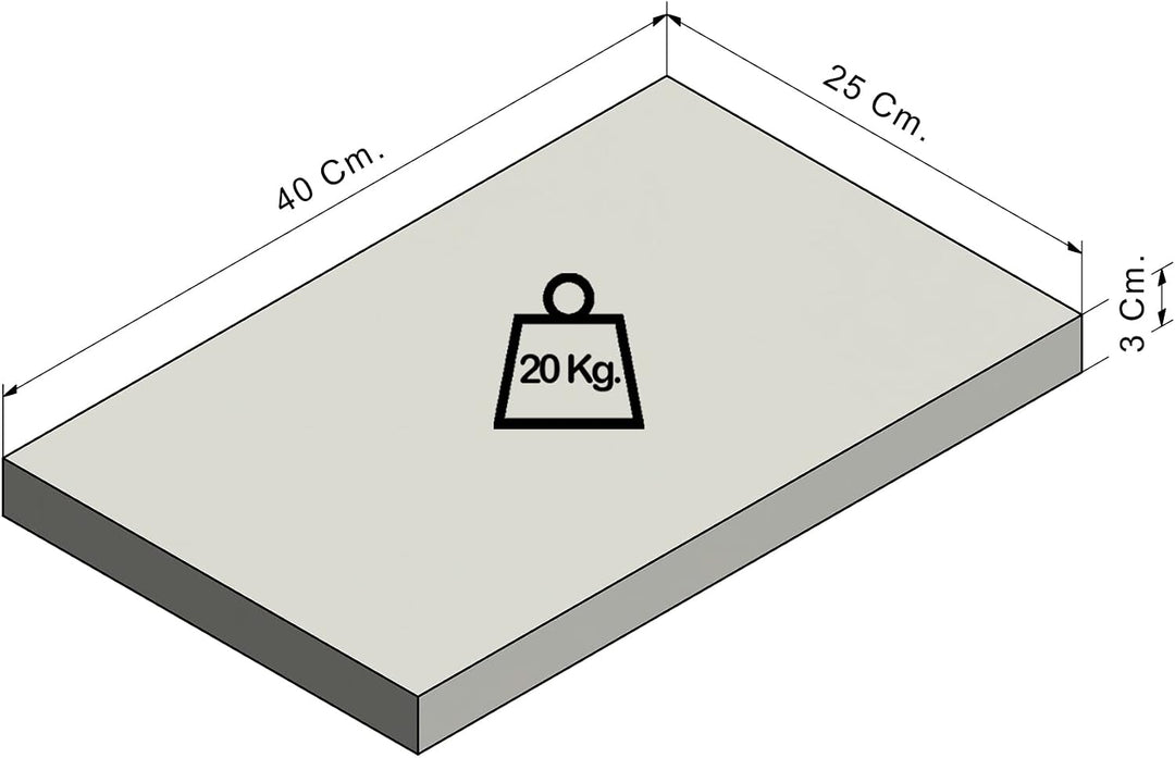Henor Wandregal Holzwandregal 40 x 25 x 3 cm. Laden Sie 20 kg. Kiefernholz Natur 40 Kiefer F-25 Cm.,