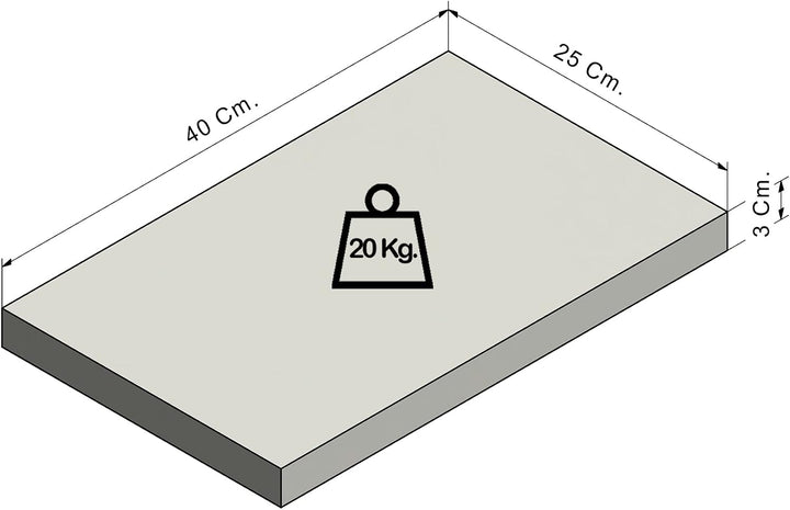Henor Wandregal Holzwandregal 40 x 25 x 3 cm. Laden Sie 20 kg. Kiefernholz Natur 40 Kiefer F-25 Cm.,