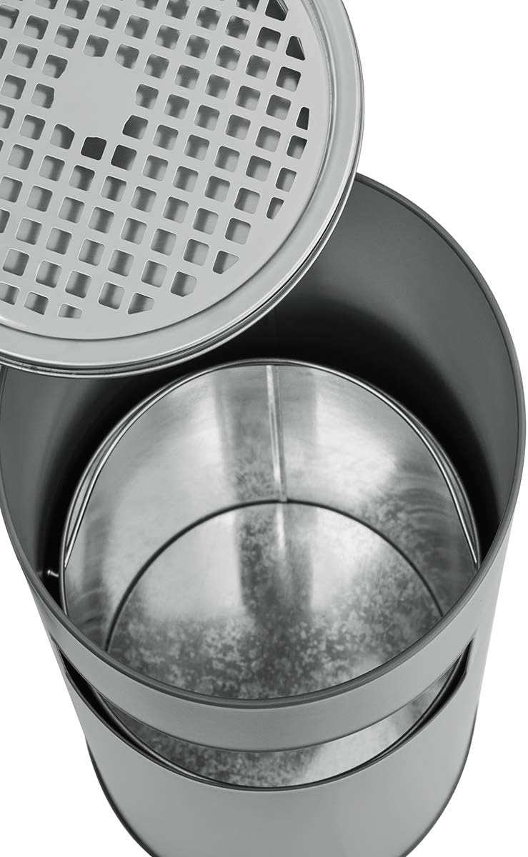 SVITA Standaschenbecher 30 Liter mit Mülleimer Aschenbecher Abfalleimer mit Inneneimer (Grau), Grau